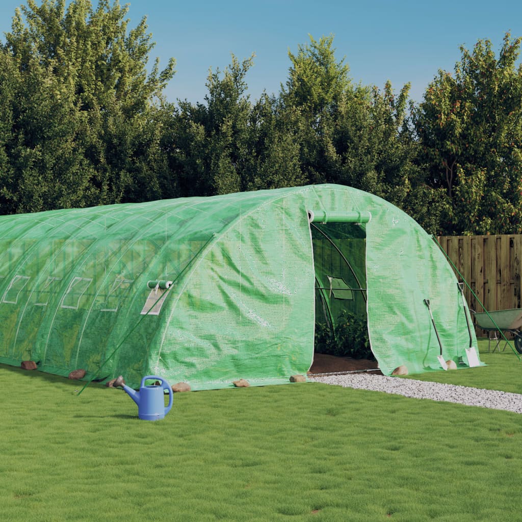 vidaXL Greenhouse with Steel Frame Green 30 m² 6x5x2,3 m 1