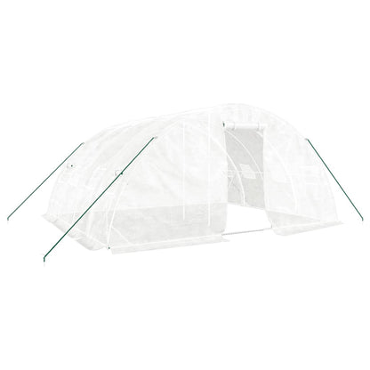 vidaXL Greenhouse with Steel Frame White 20 m² 5x4x2.3 m 2