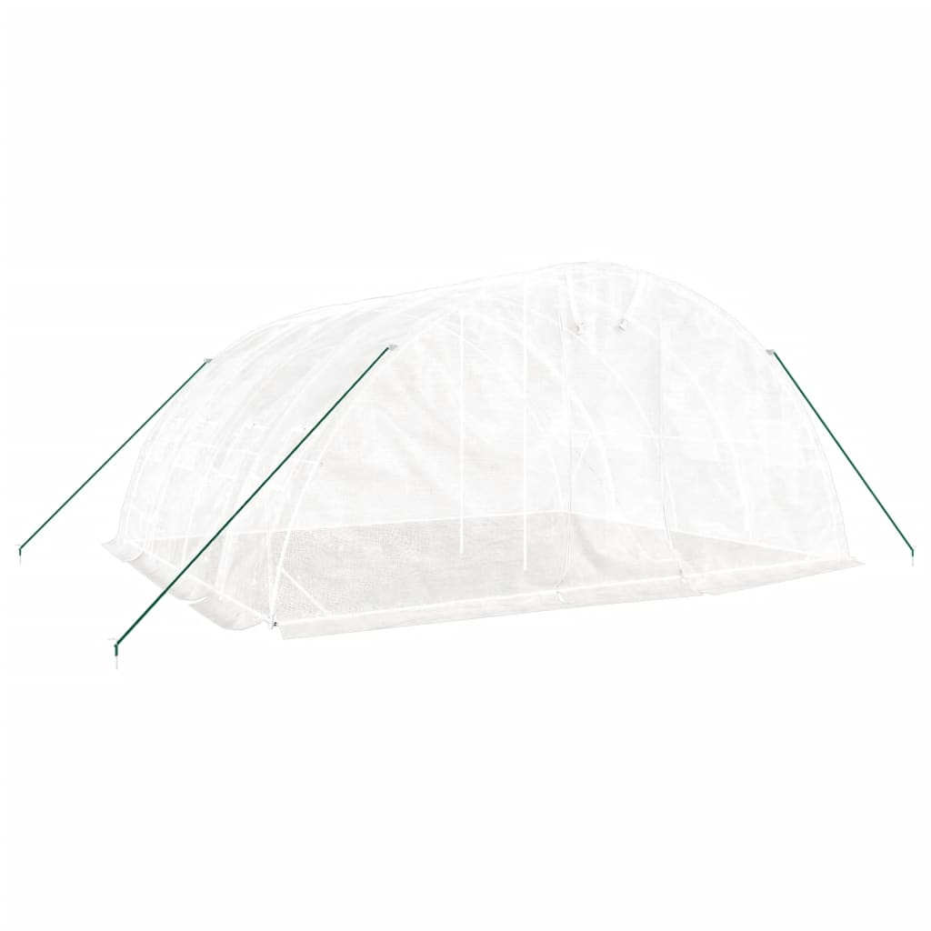 vidaXL Greenhouse with Steel Frame White 20 m² 5x4x2.3 m 3