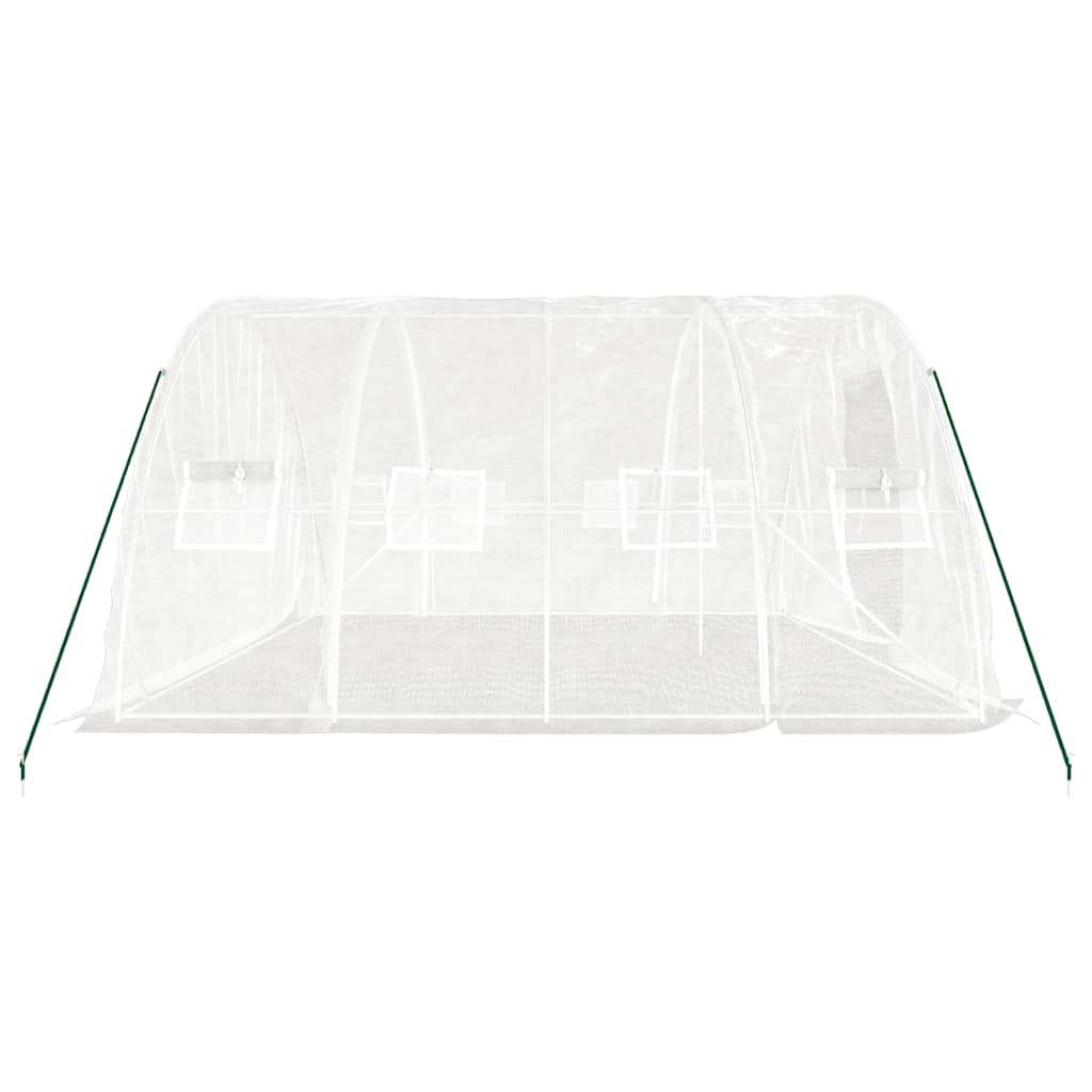 vidaXL Greenhouse with Steel Frame White 20 m² 5x4x2.3 m 5
