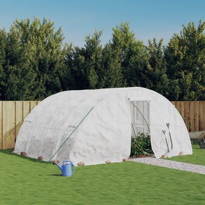 vidaXL Greenhouse with Steel Frame White 20 m² 5x4x2.3 m 1
