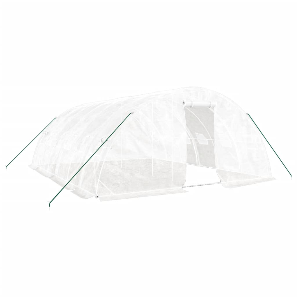 vidaXL Greenhouse with Steel Frame White 30 m² 6x5x2,3 m 2