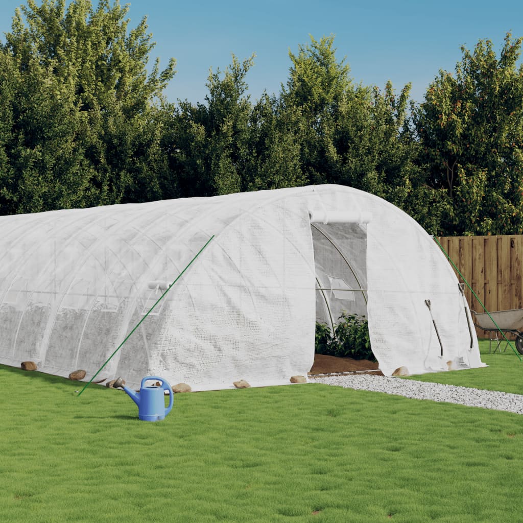 vidaXL Greenhouse with Steel Frame White 30 m² 6x5x2,3 m 1