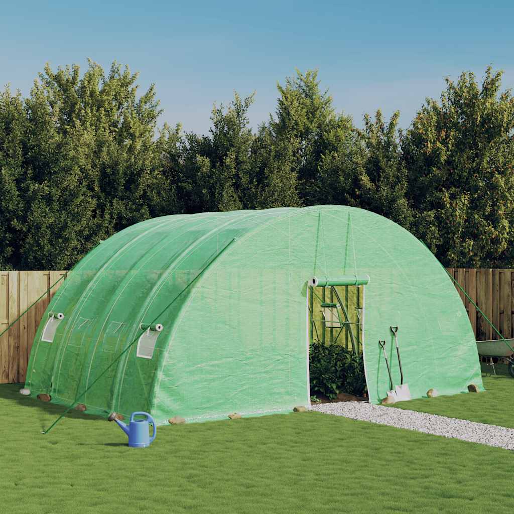 vidaXL Greenhouse with Steel Frame Green 24 m² 6x4x2,85 m 1