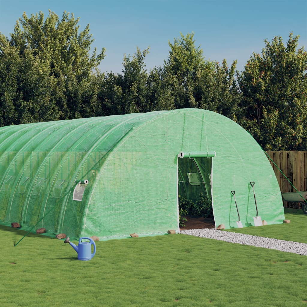 Greenhouse with Steel Frame 24 m² 6x4x2.85 m Green 14 m 6 m