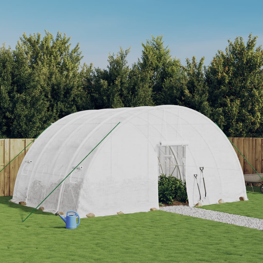 vidaXL Greenhouse with Steel Frame White 24 m² 6x4x2,85 m 1