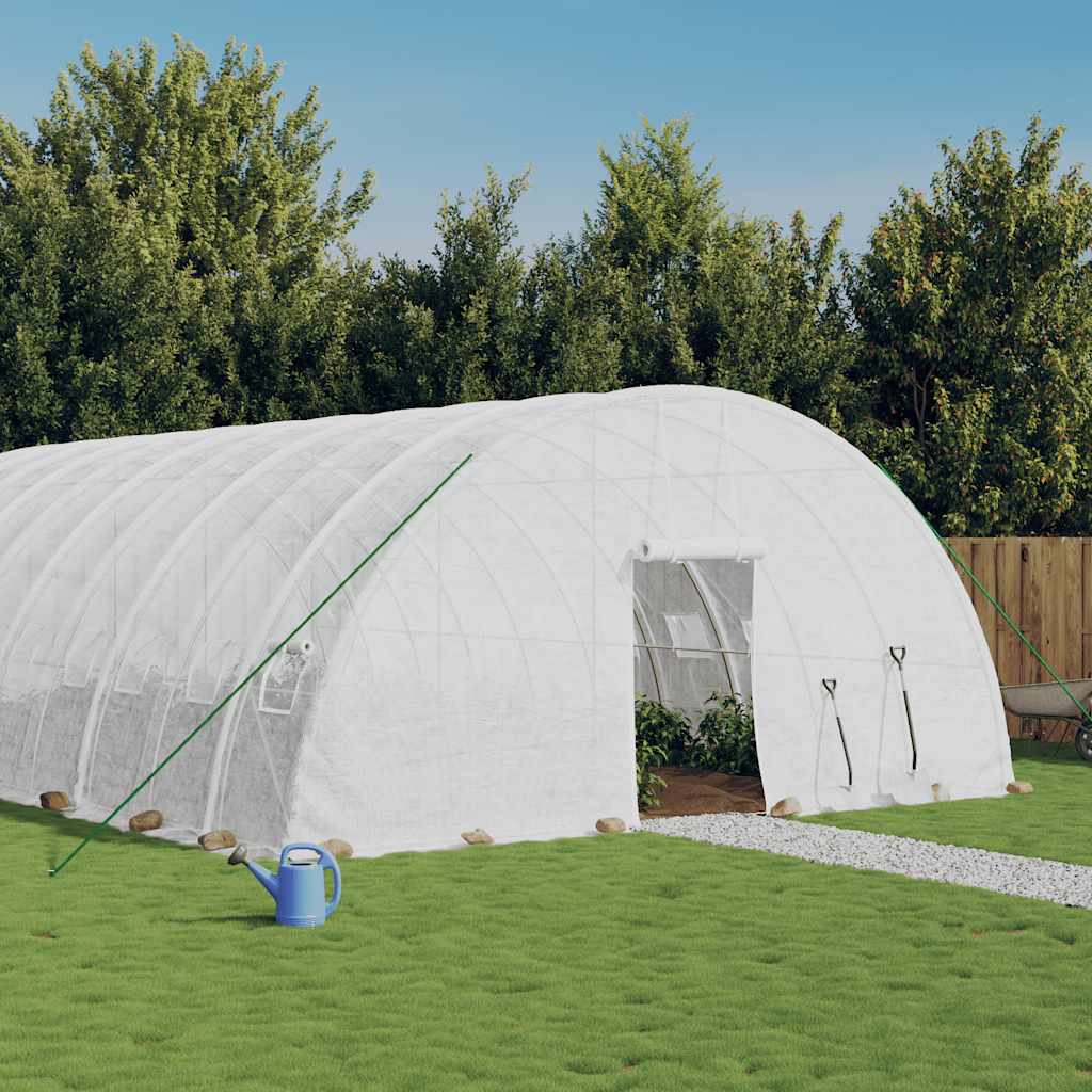 vidaXL Greenhouse with Steel Frame 24 m² 6x4x2.85 m White