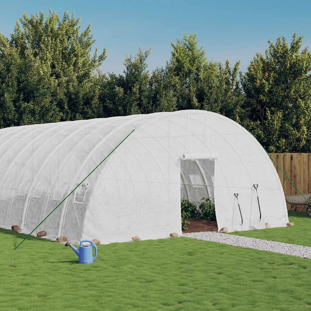 vidaXL Greenhouse with Steel Frame 24 m² 6x4x2.85 m White