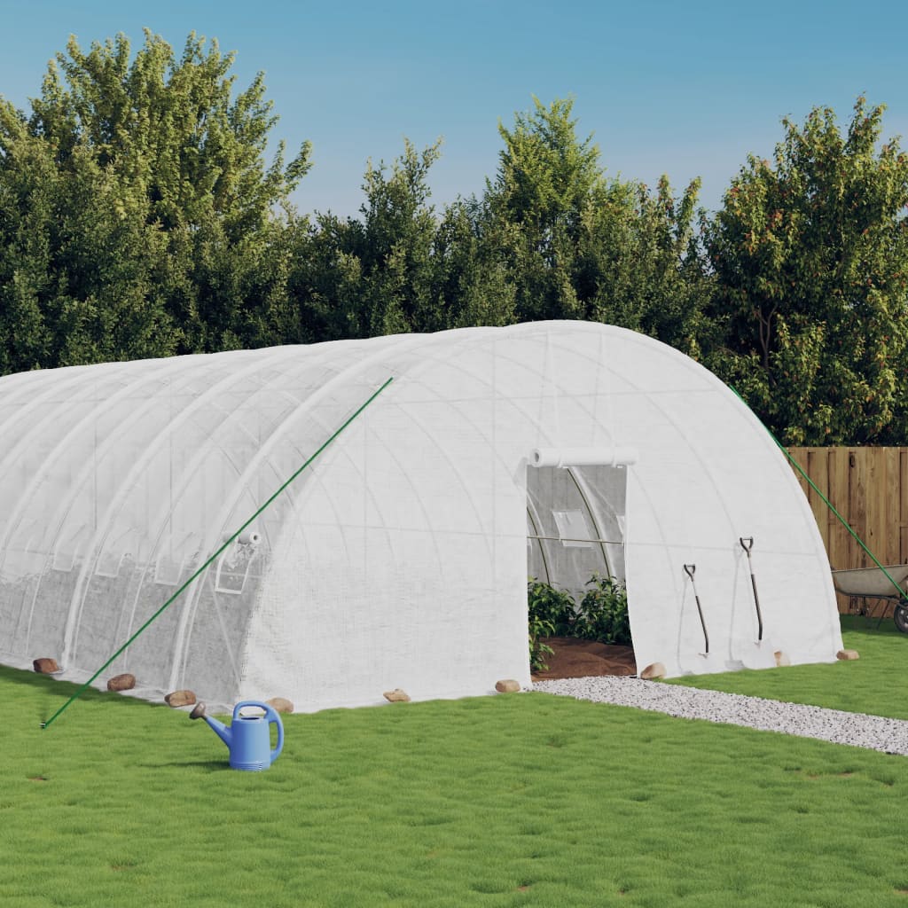 vidaXL Greenhouse with Steel Frame 24 m² 6x4x2.85 m White