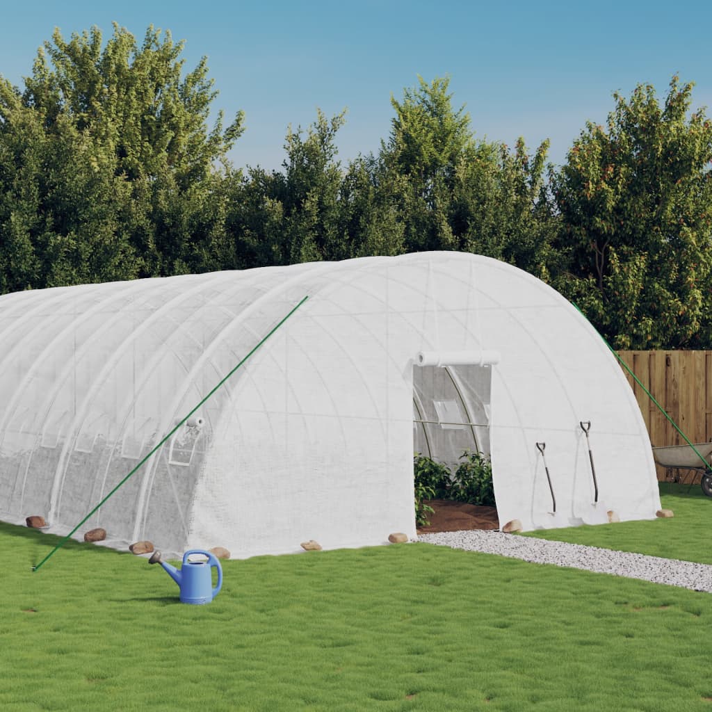 vidaXL Greenhouse with Steel Frame 24 m² 6x4x2.85 m White