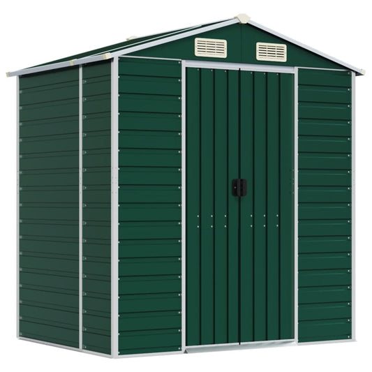 vidaXL Garden Shed | Green | Galvanised Steel | 191 x 130 x 198 cm | Garden Shed 2