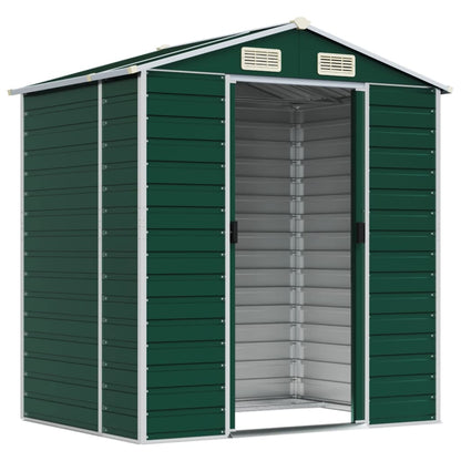 vidaXL Garden Shed | Green | Galvanised Steel | 191 x 130 x 198 cm | Garden Shed 3