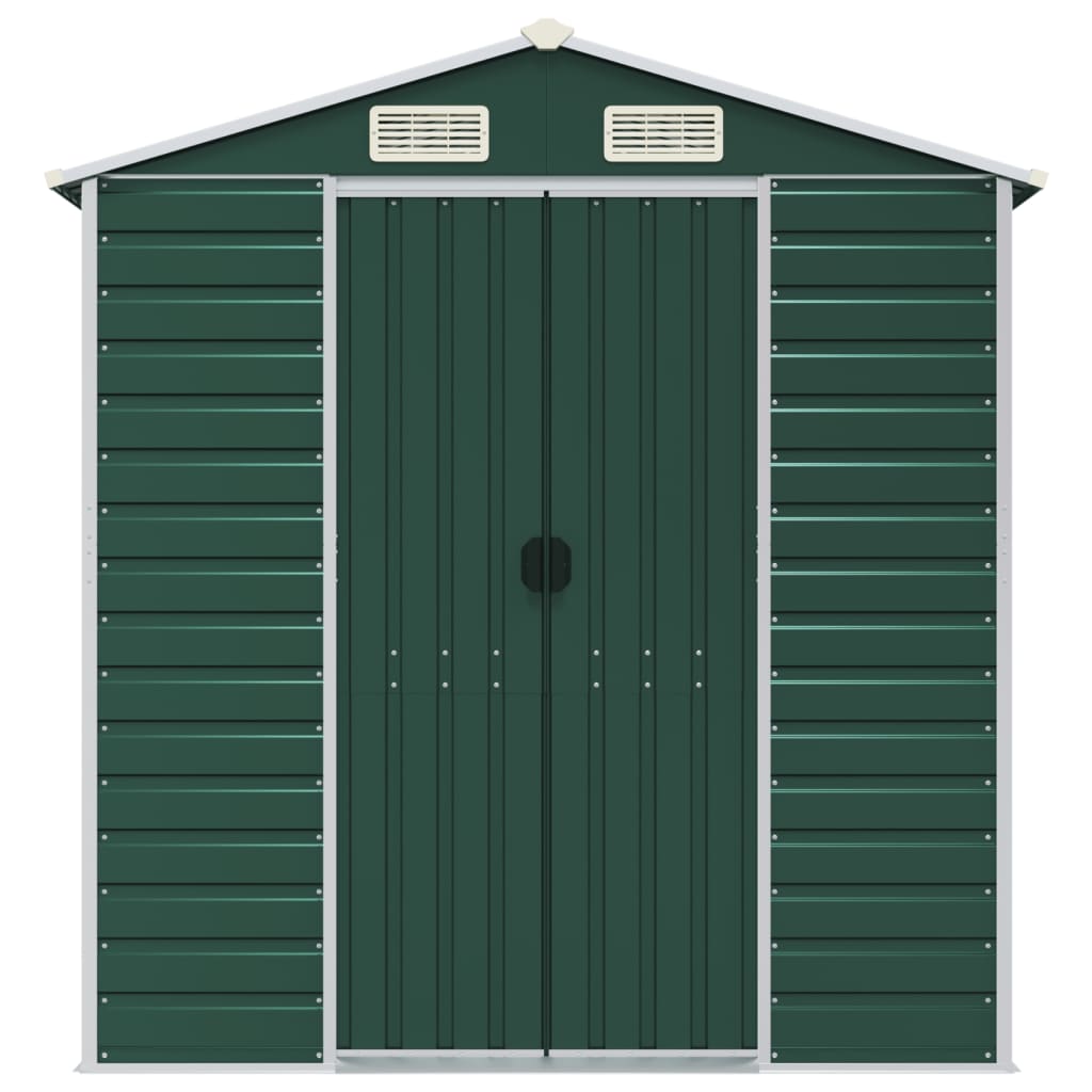 vidaXL Garden Shed | Green | Galvanised Steel | 191 x 130 x 198 cm | Garden Shed 4