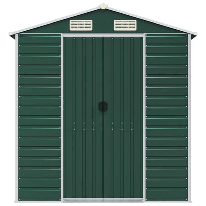 vidaXL Garden Shed | Green | Galvanised Steel | 191 x 130 x 198 cm | Garden Shed 4
