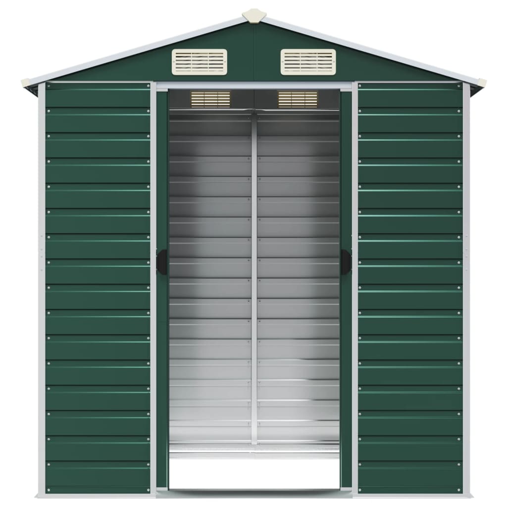 vidaXL Garden Shed | Green | Galvanised Steel | 191 x 130 x 198 cm | Garden Shed 5