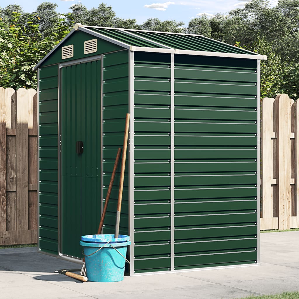 vidaXL Garden Shed | Green | Galvanised Steel | 191 x 130 x 198 cm | Garden Shed 1