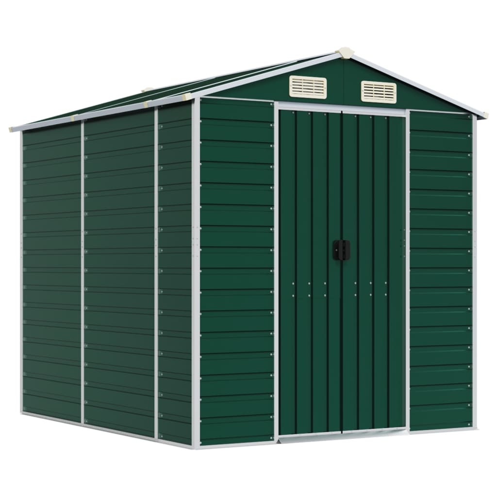 vidaXL Garden Shed Green 191x215x198 cm Galvanised Steel 2