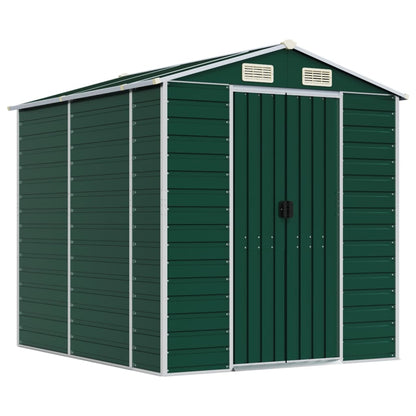 vidaXL Garden Shed Green 191x215x198 cm Galvanised Steel 2
