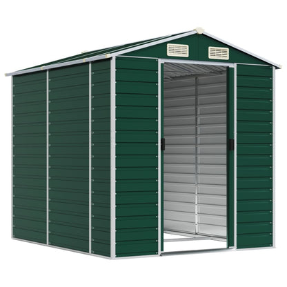 vidaXL Garden Shed Green 191x215x198 cm Galvanised Steel 3