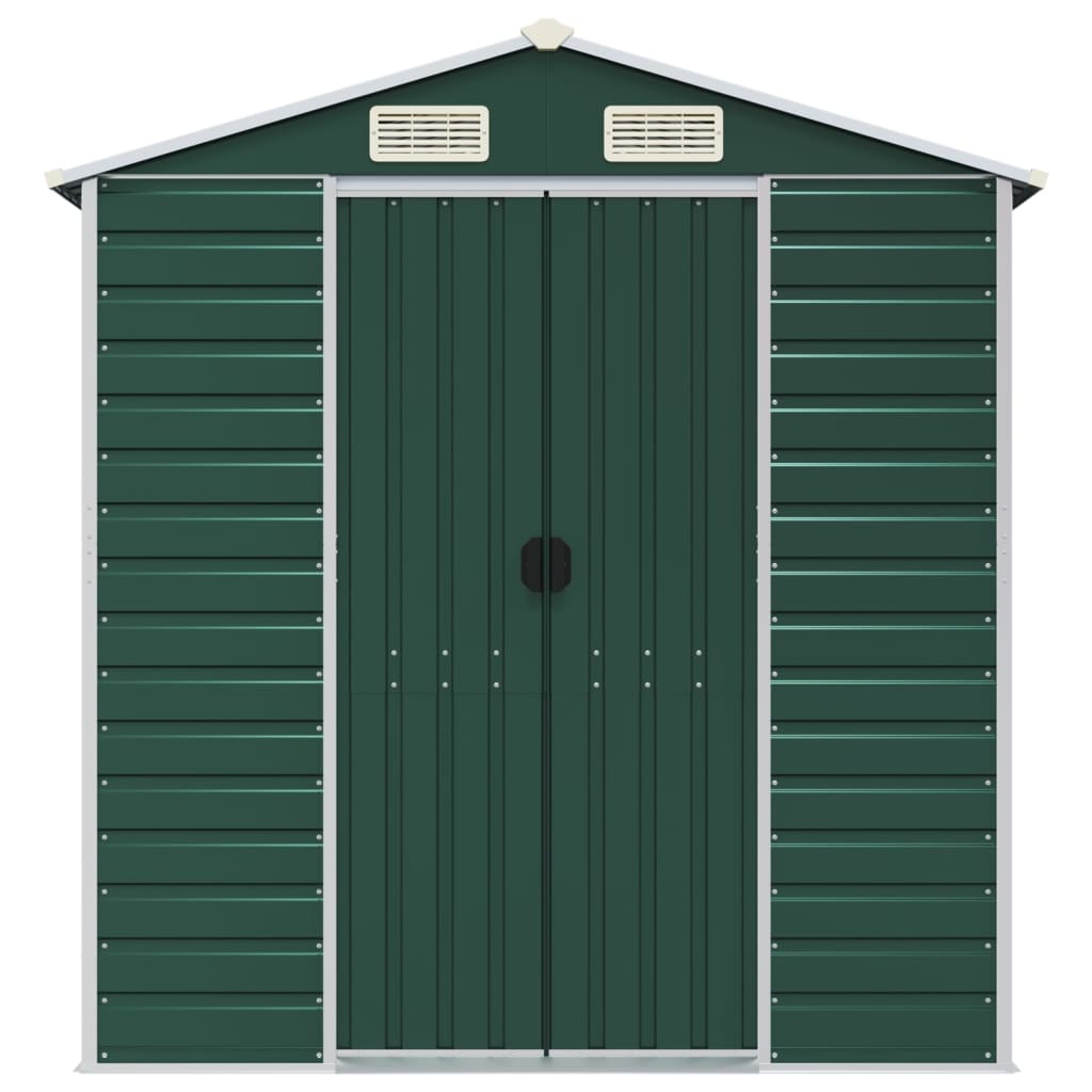 vidaXL Garden Shed Green 191x215x198 cm Galvanised Steel 4