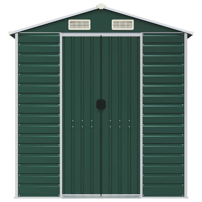 vidaXL Garden Shed Green 191x215x198 cm Galvanised Steel 4