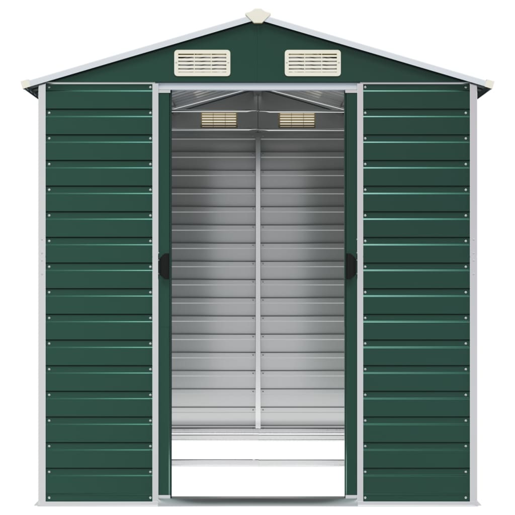 vidaXL Garden Shed Green 191x215x198 cm Galvanised Steel 5