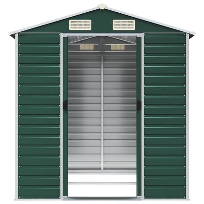 vidaXL Garden Shed Green 191x215x198 cm Galvanised Steel 5