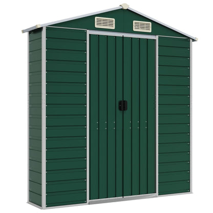 vidaXL Garden Shed Green 191x215x198 cm Galvanised Steel 6