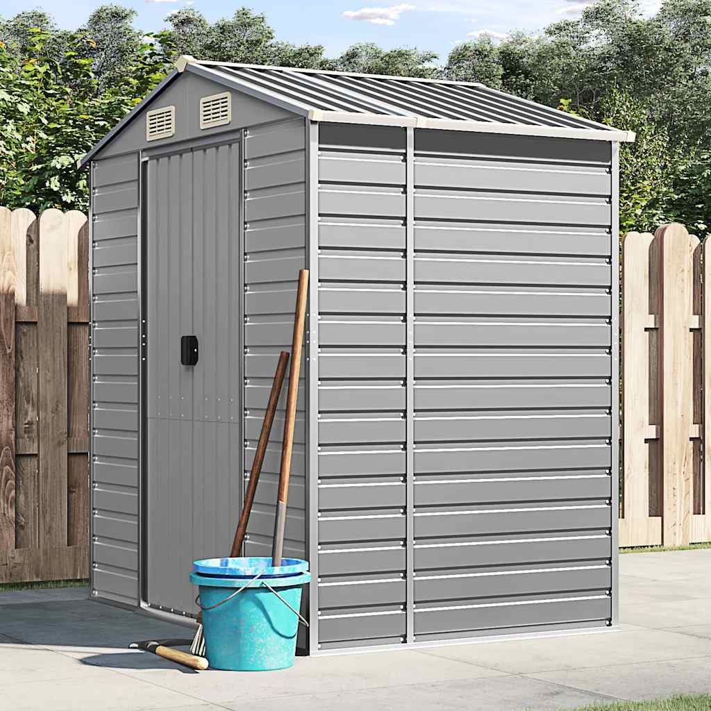 Garden Shed Galvanised Steel Light Grey 191 x 130 x 198 cm