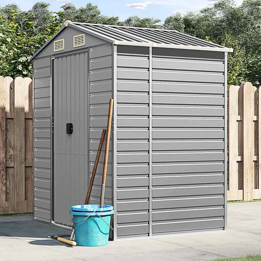 Garden Shed Galvanised Steel Light Grey 191 x 130 x 198 cm