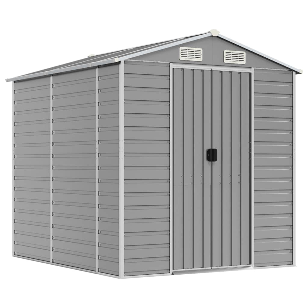 Garden Shed Galvanised Steel Light Grey 191 x 215 x 198 cm