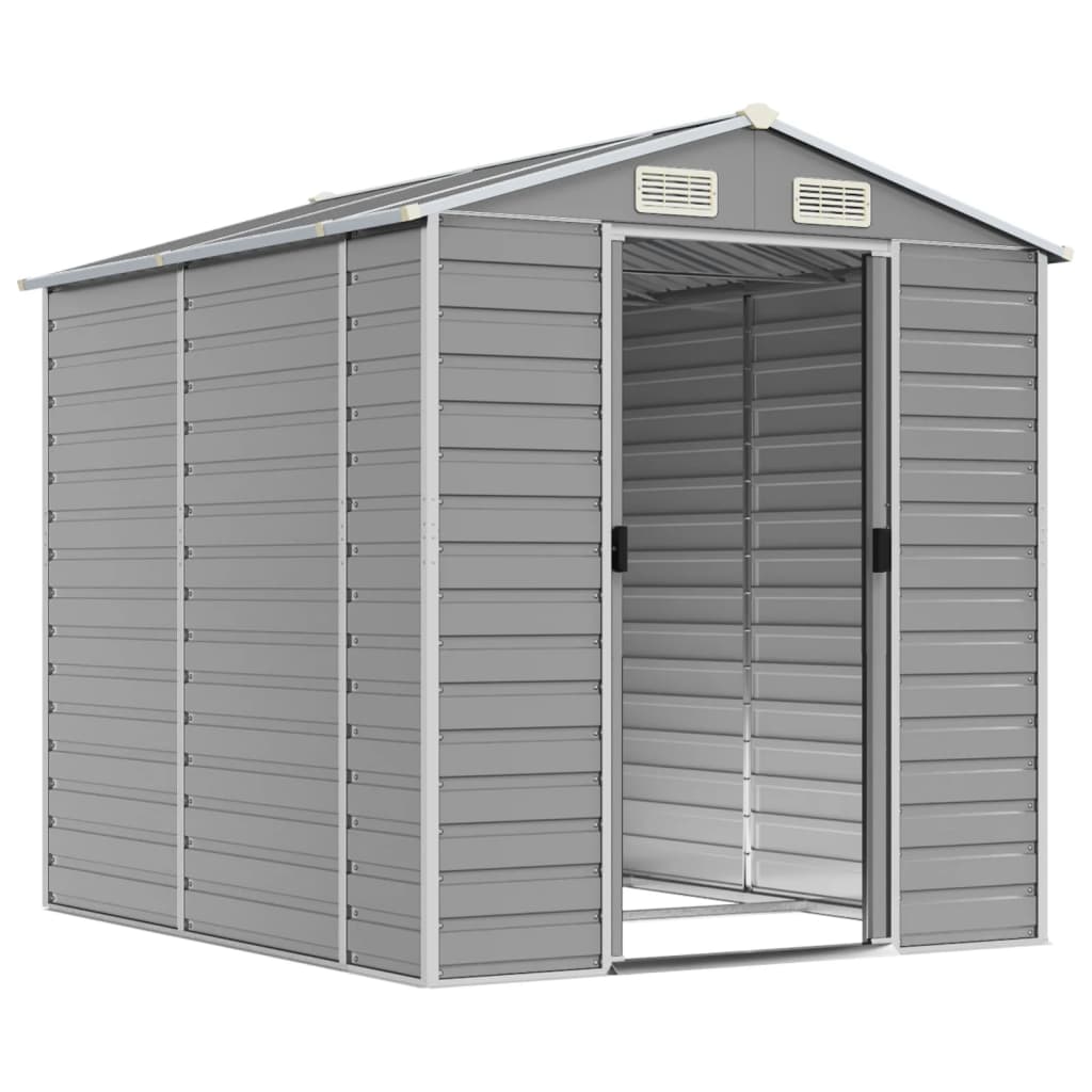 Garden Shed Galvanised Steel Light Grey 191 x 215 x 198 cm