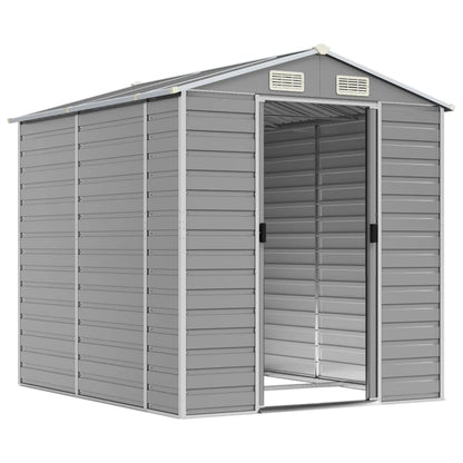Garden Shed Galvanised Steel Light Grey 191 x 215 x 198 cm