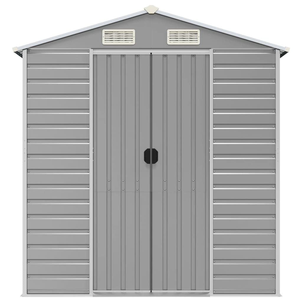 Garden Shed Galvanised Steel Light Grey 191 x 215 x 198 cm