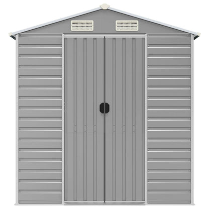 Garden Shed Galvanised Steel Light Grey 191 x 215 x 198 cm
