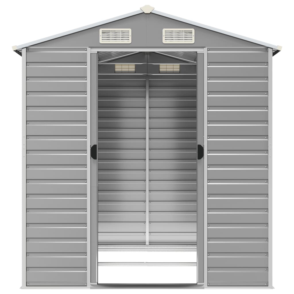 Garden Shed Galvanised Steel Light Grey 191 x 215 x 198 cm