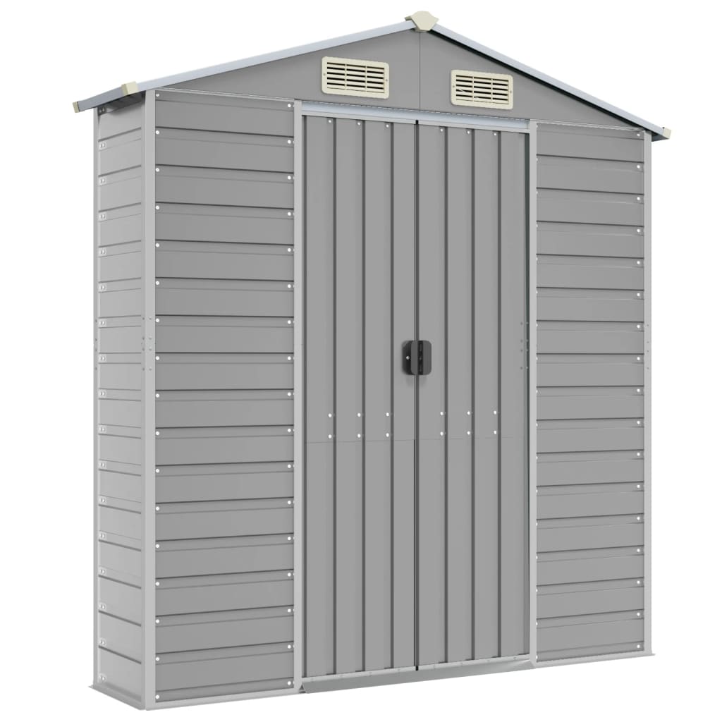 Garden Shed Galvanised Steel Light Grey 191 x 215 x 198 cm