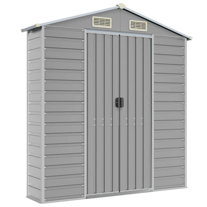 Garden Shed Galvanised Steel Light Grey 191 x 215 x 198 cm