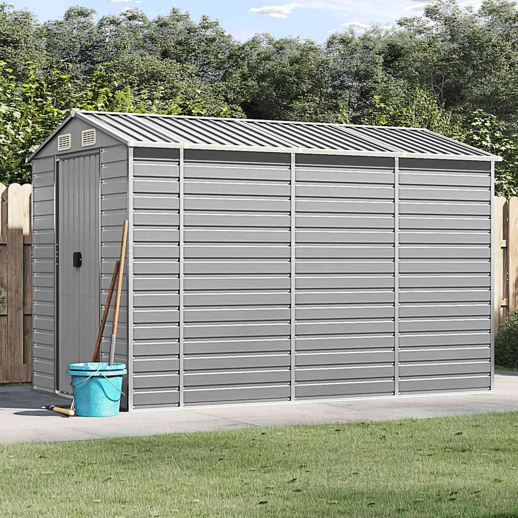 Garden Shed Galvanised Steel Light Grey 191 x 300 x 198 cm