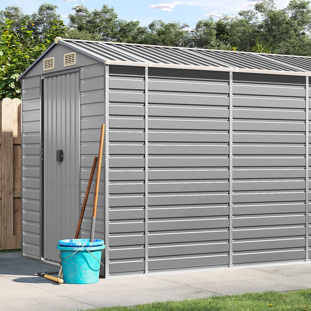 Garden Shed Galvanised Steel Light Grey 191 x 725 x 198 cm