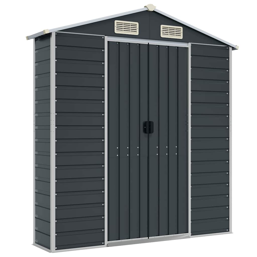 vidaXL Garden Shed Anthracite 191x300x198 cm Galvanised Steel 6