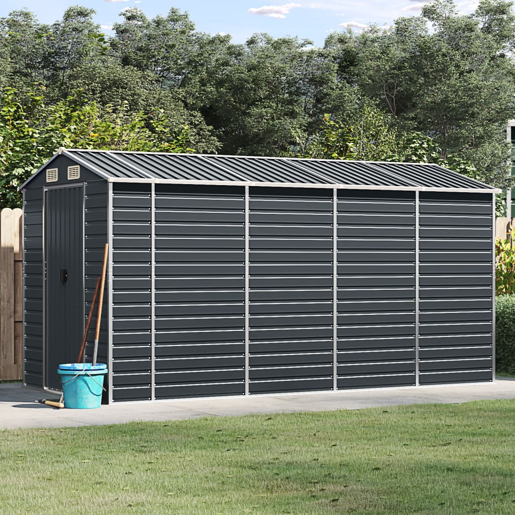 vidaXL Garden Shed Galvanised Steel Anthracite