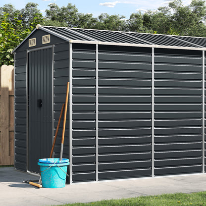 vidaXL Garden Shed Galvanised Steel Anthracite