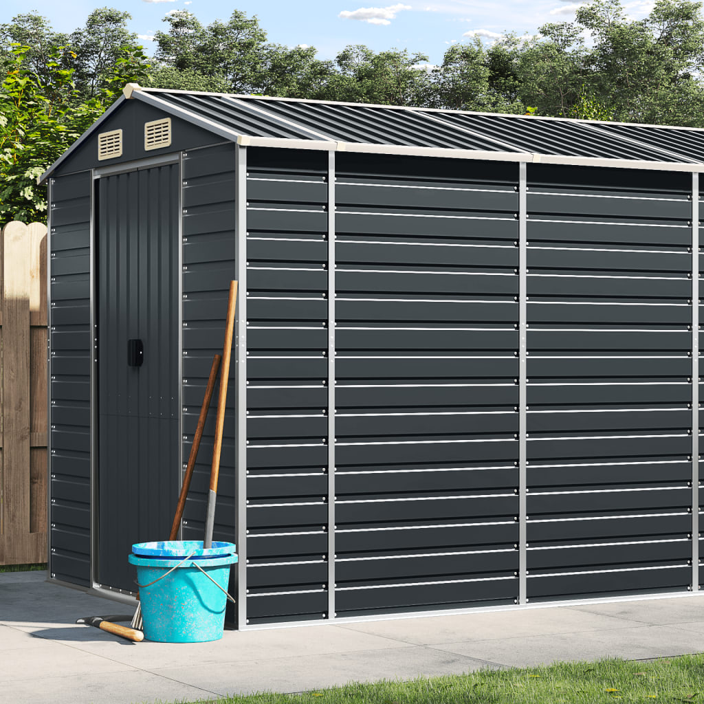 vidaXL Garden Shed Galvanised Steel Anthracite