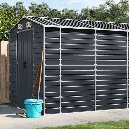 vidaXL Garden Shed Galvanised Steel Anthracite