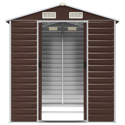 vidaXL Garden Shed Brown 191x215x198 cm Galvanised Steel 5