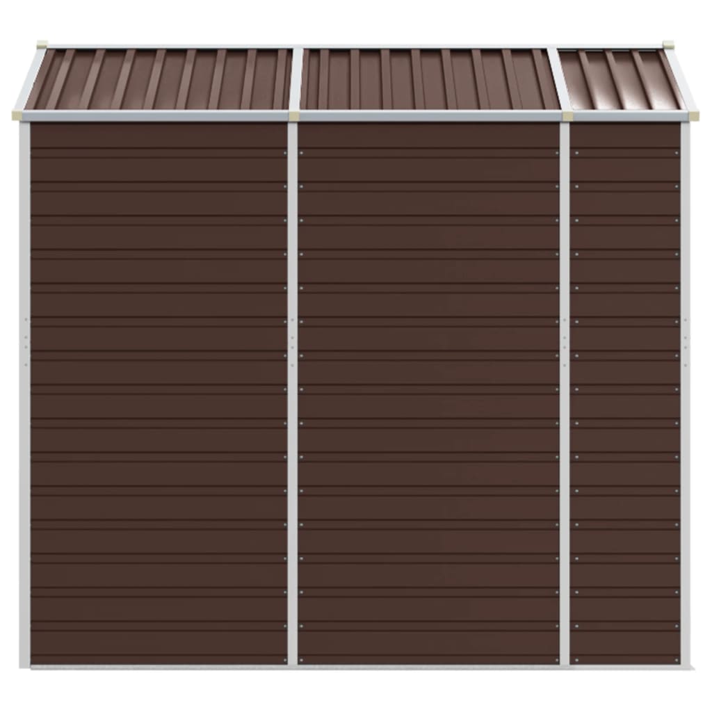 vidaXL Garden Shed Brown 191x215x198 cm Galvanised Steel 6