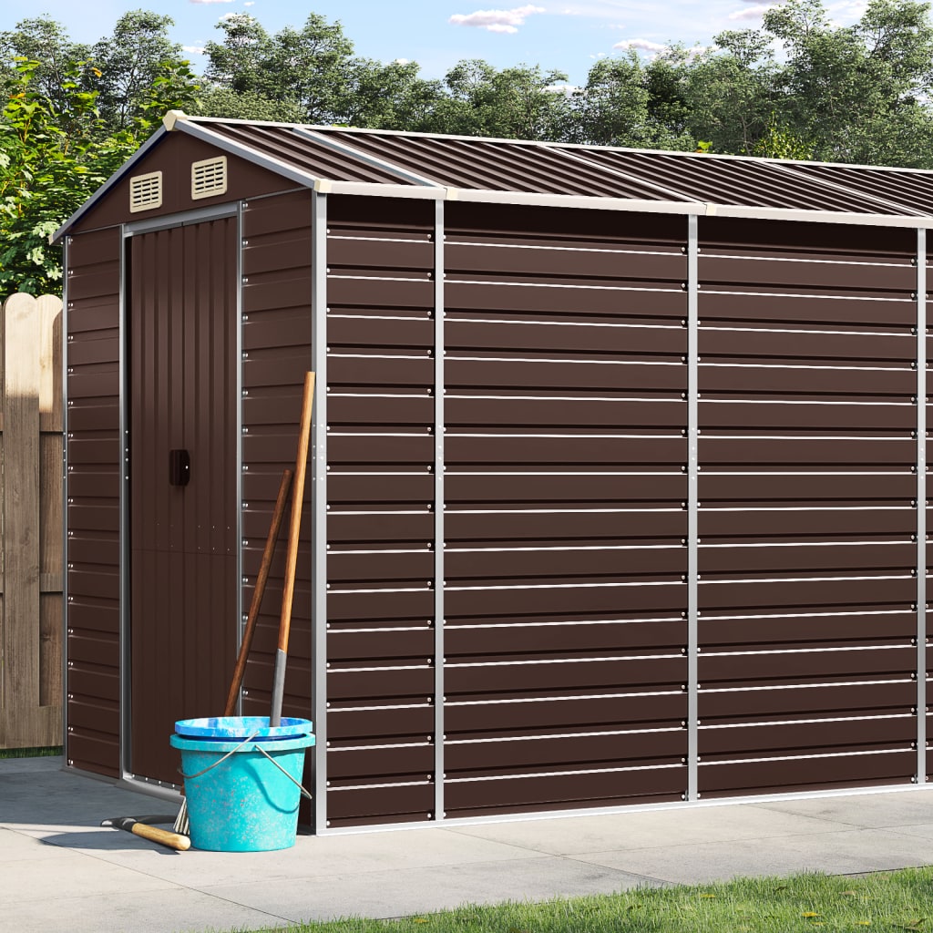 Garden Shed Galvanised Steel Brown