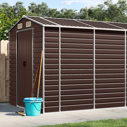 Garden Shed Galvanised Steel Brown 191 x 980 x 198 cm