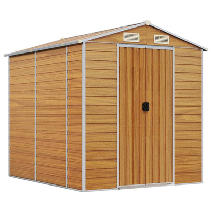 vidaXL Garden Shed Light Brown 191x215x198 cm Galvanised Steel 2